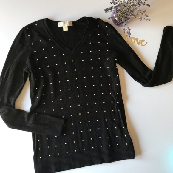 MICHAEL Michael Kors Gold Studded Sweater - Picture 1 of 5
